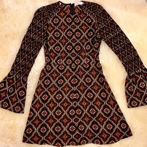 ALC silk crepe fit and flare dress